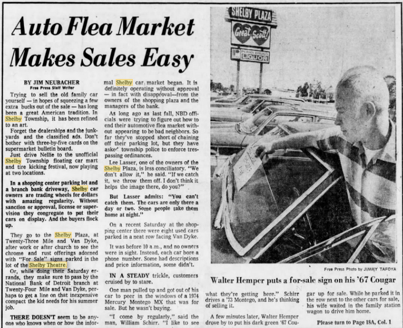 Shelby 1 & 2 - 1976 Ad On Plaza And Mention Of Theater (newer photo)